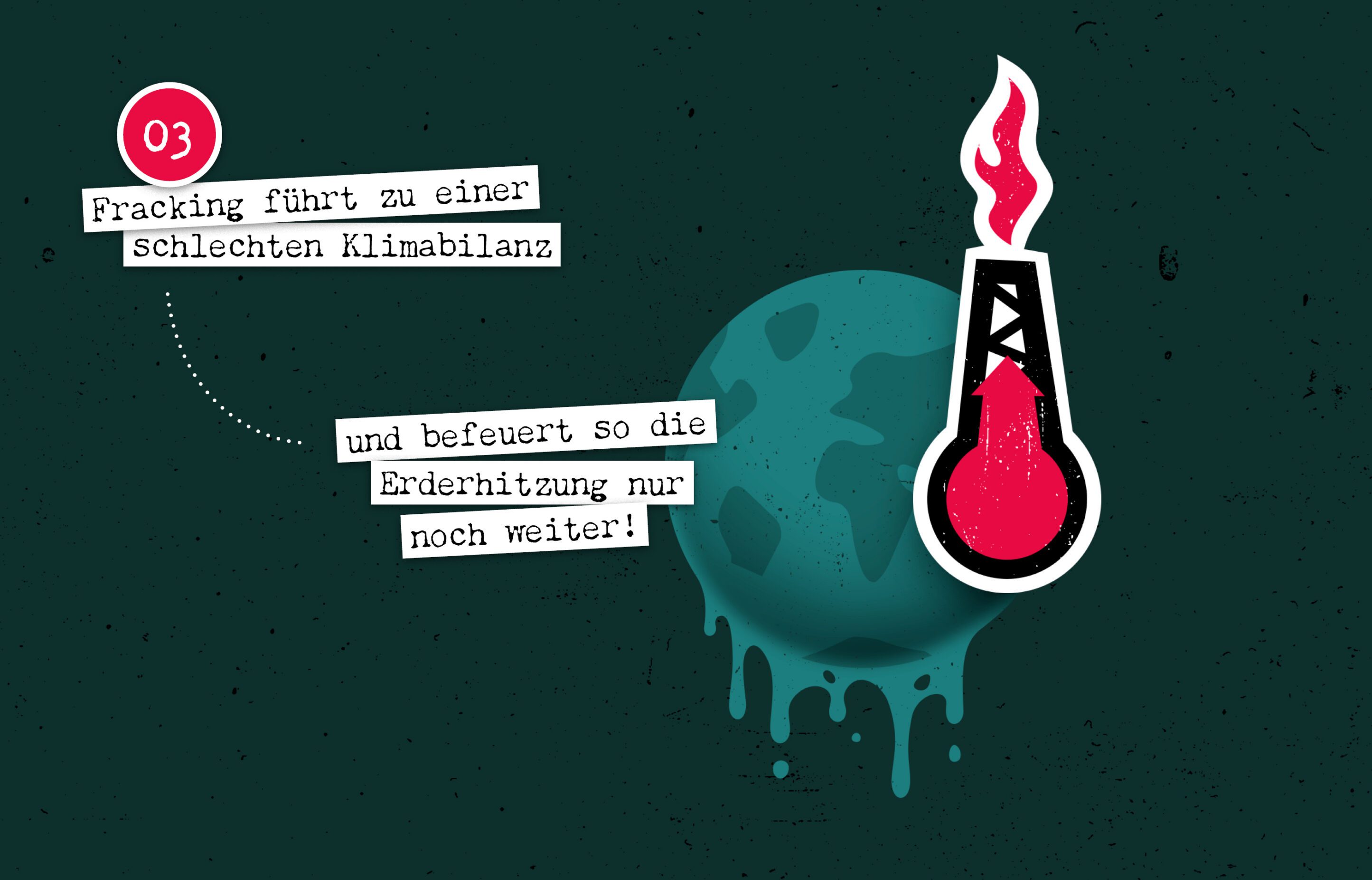 Fracking hat eine sehr schlechte Klimabilanz und führt zur Erhitzung der Erde.